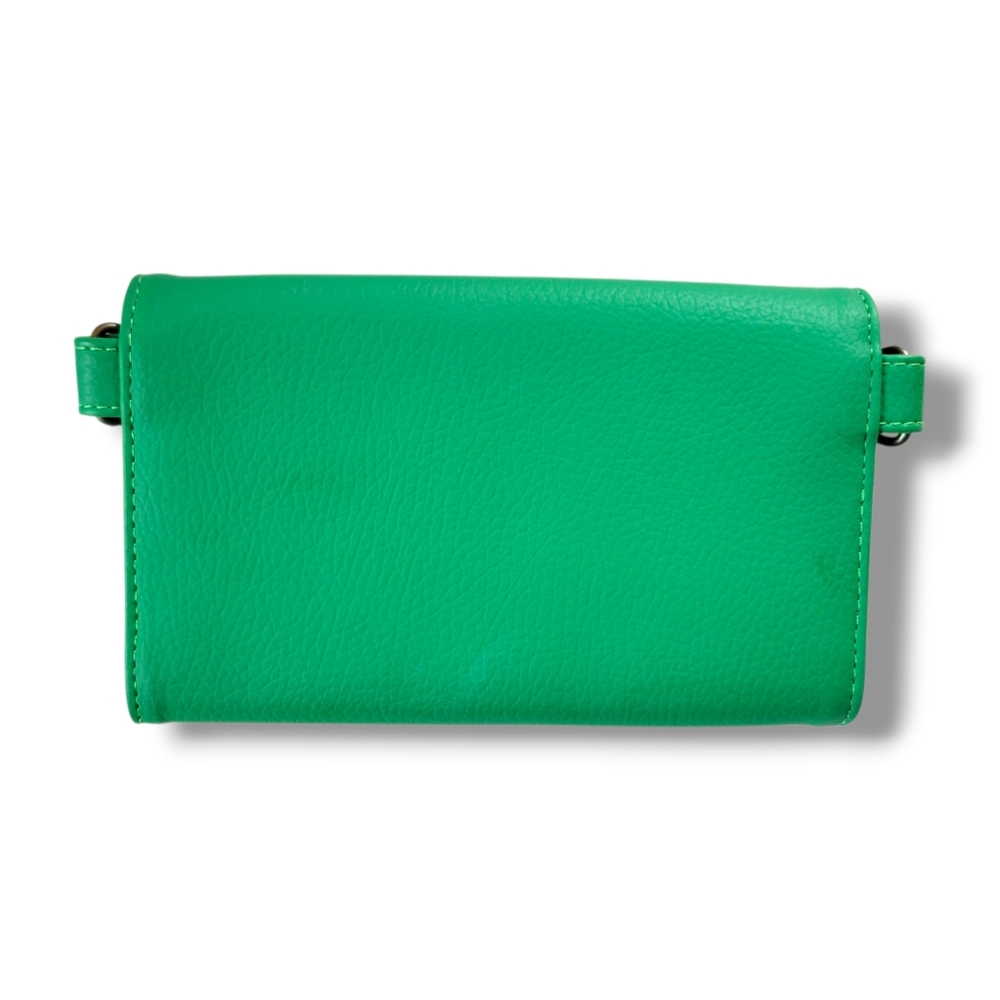Parchita | Vibrant Kelly Green PVC Mila Wallet Crossbody Bag - Picture 3 of 15